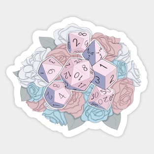 Pink, Blue & White Flower Dice Sticker